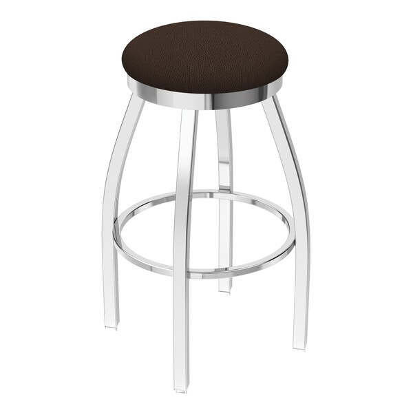 25" Swivel Counter Stool, Chrome Finish, Rein Coffee Seat